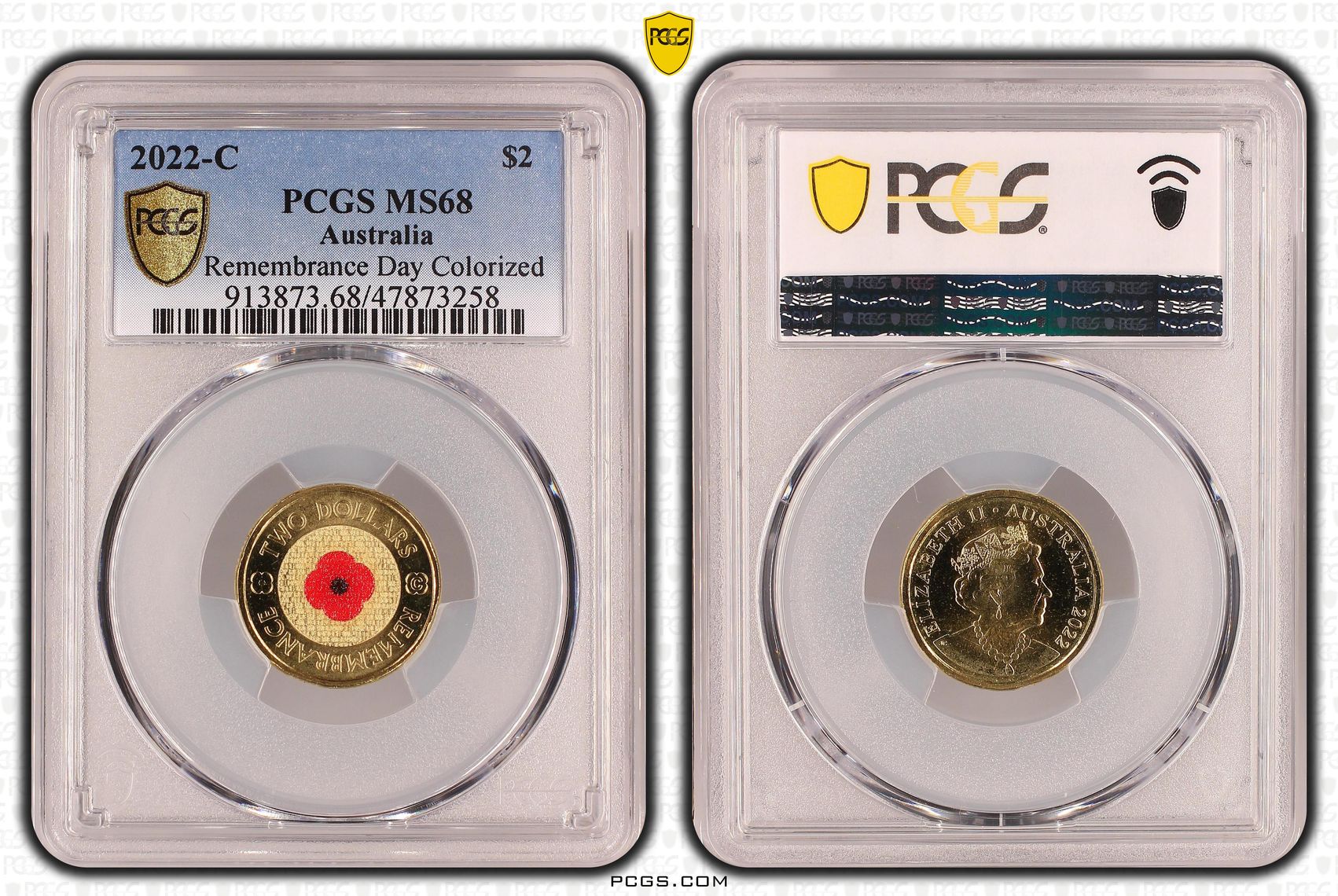 Remembrance Day Colorized, Two Dollar, 2022-C, PCGS MS68