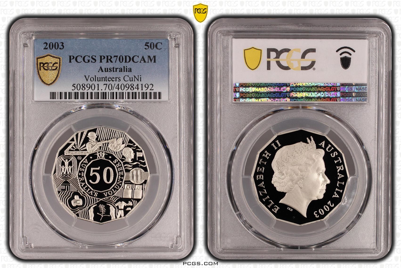 Volunteers, Fifty Cent, 2003, PCGS PR70DCAM