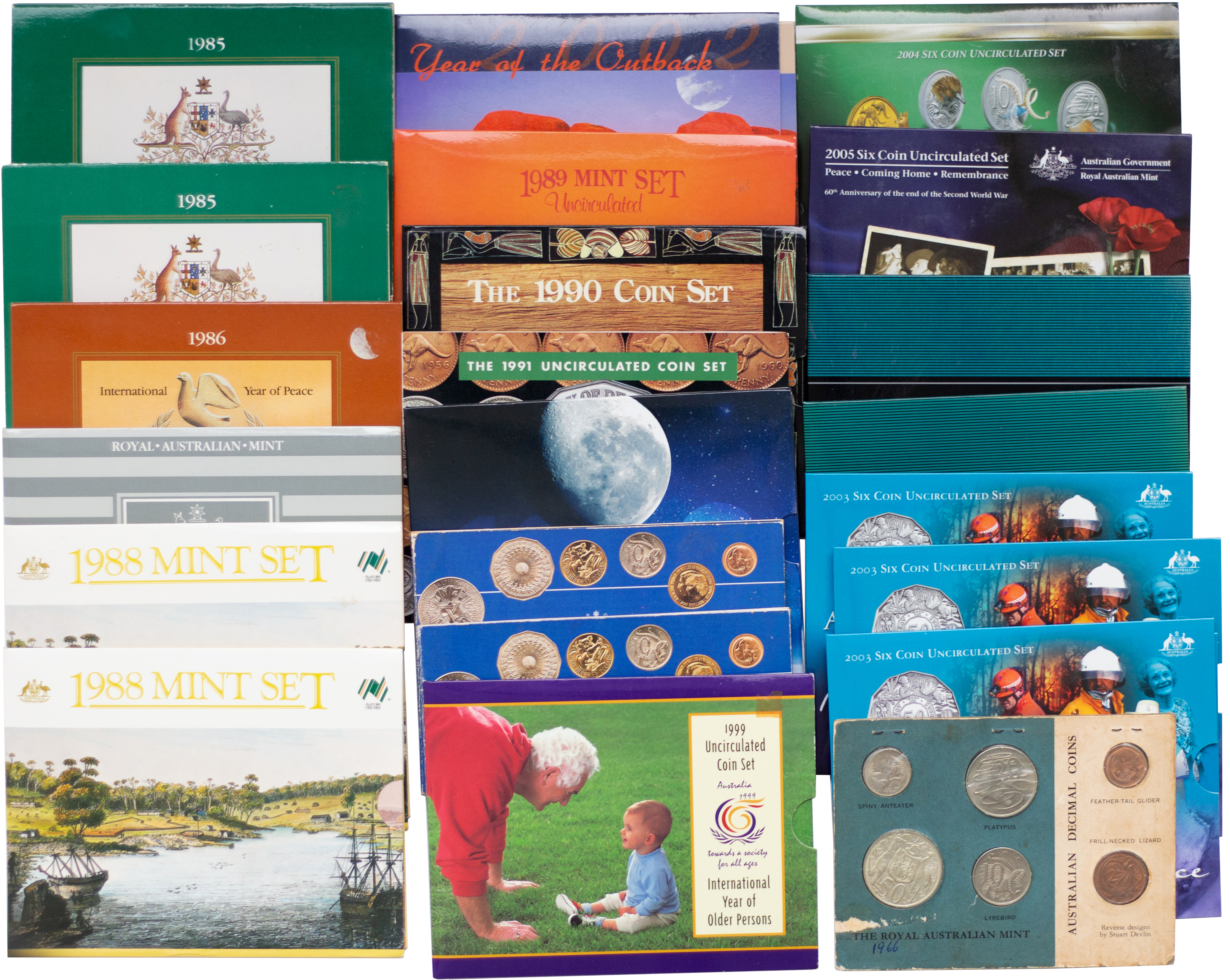 Elizabeth II, Mint Sets, 1966 - 2019, EF - UNC