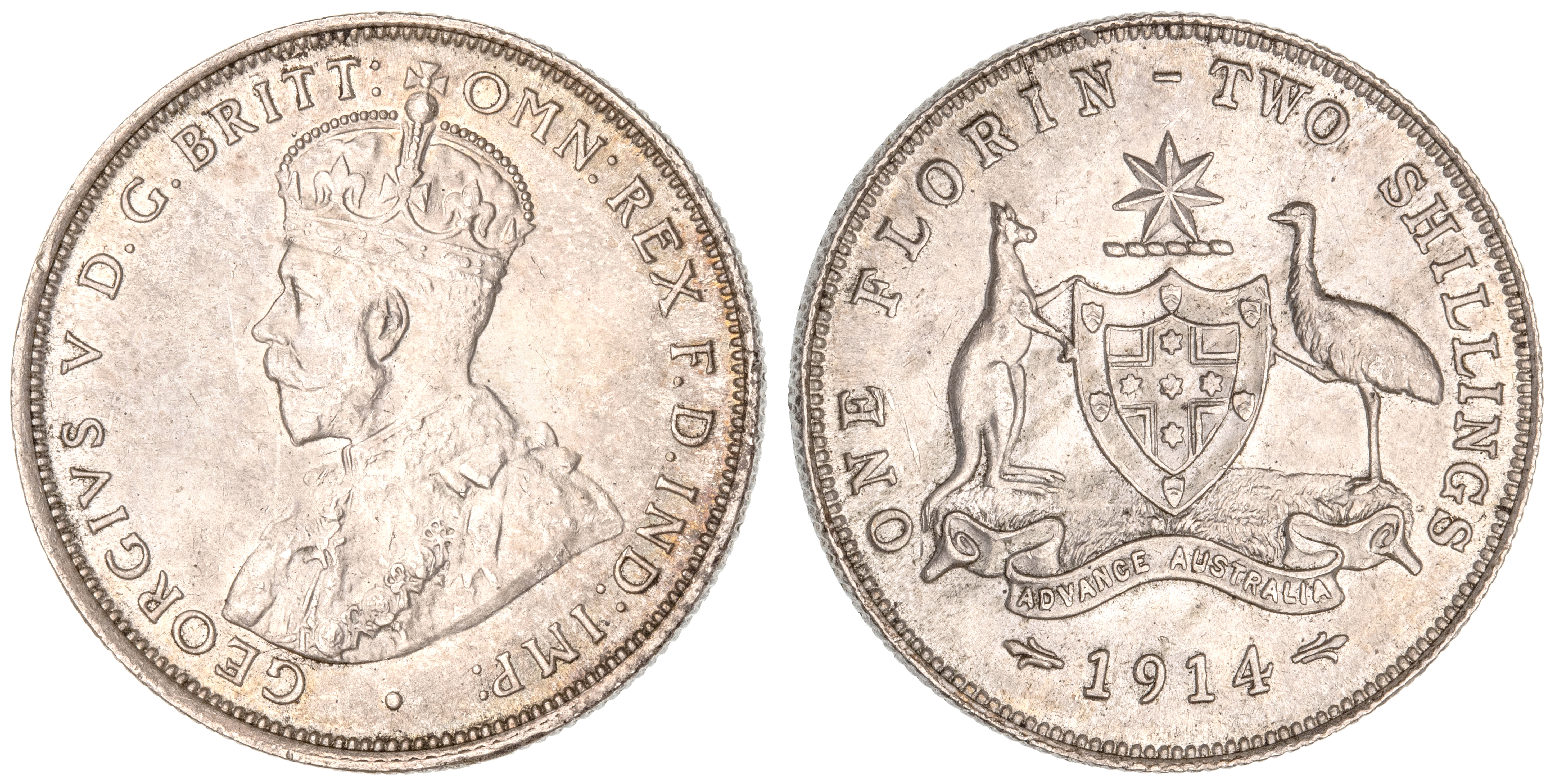 George V, Florin, 1914, UNC