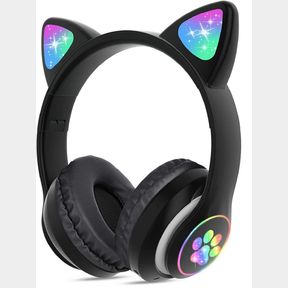 Kids Wireless Cat Ear LED Headphones Black |