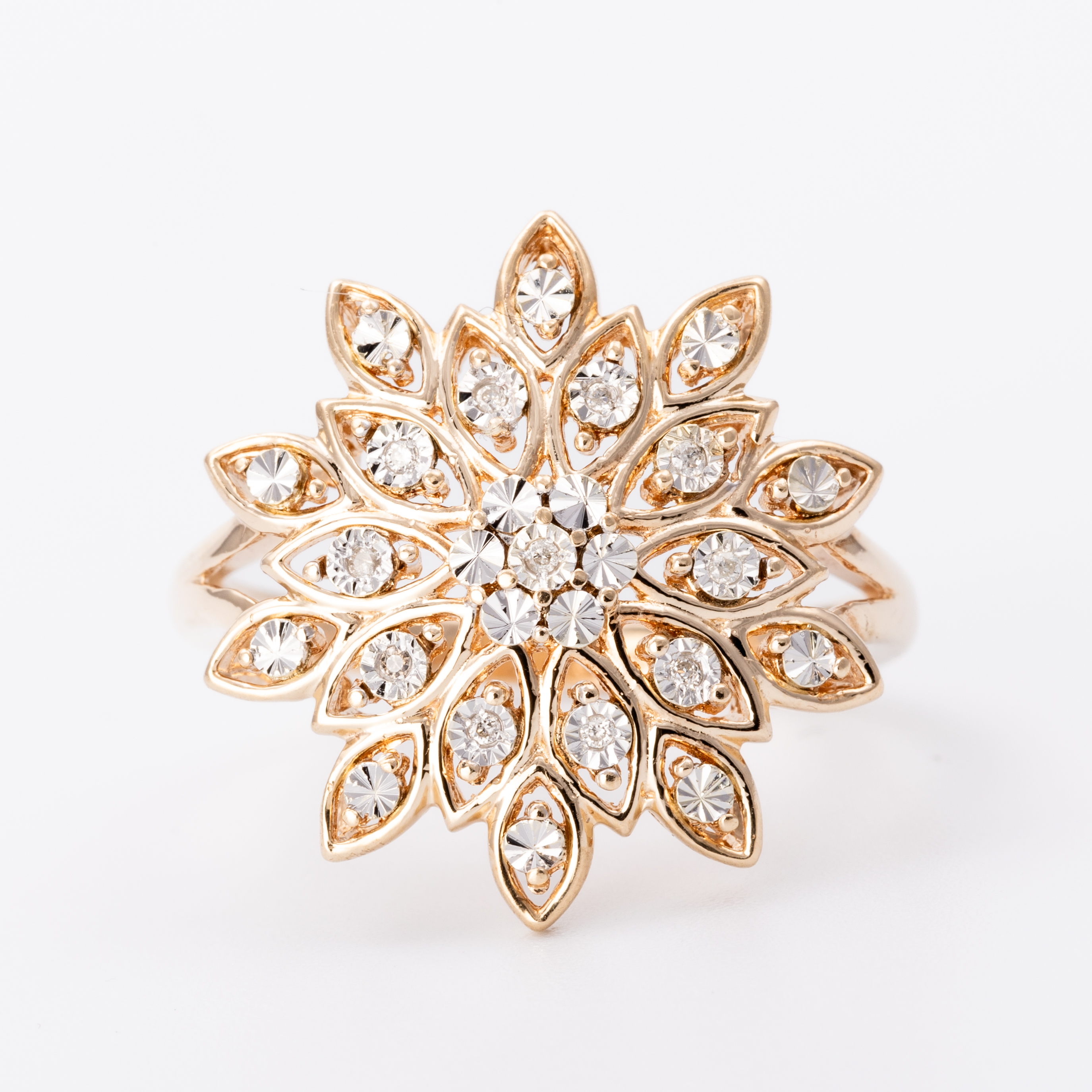 159 · Diamond Starburst Cluster Ring 9ct Gold