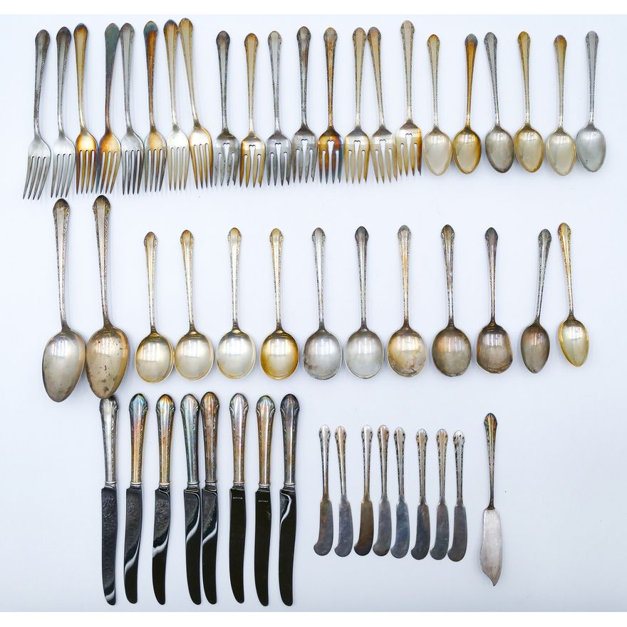 52pc Alvin ''Chased Romantique'' Sterling Flatware Service