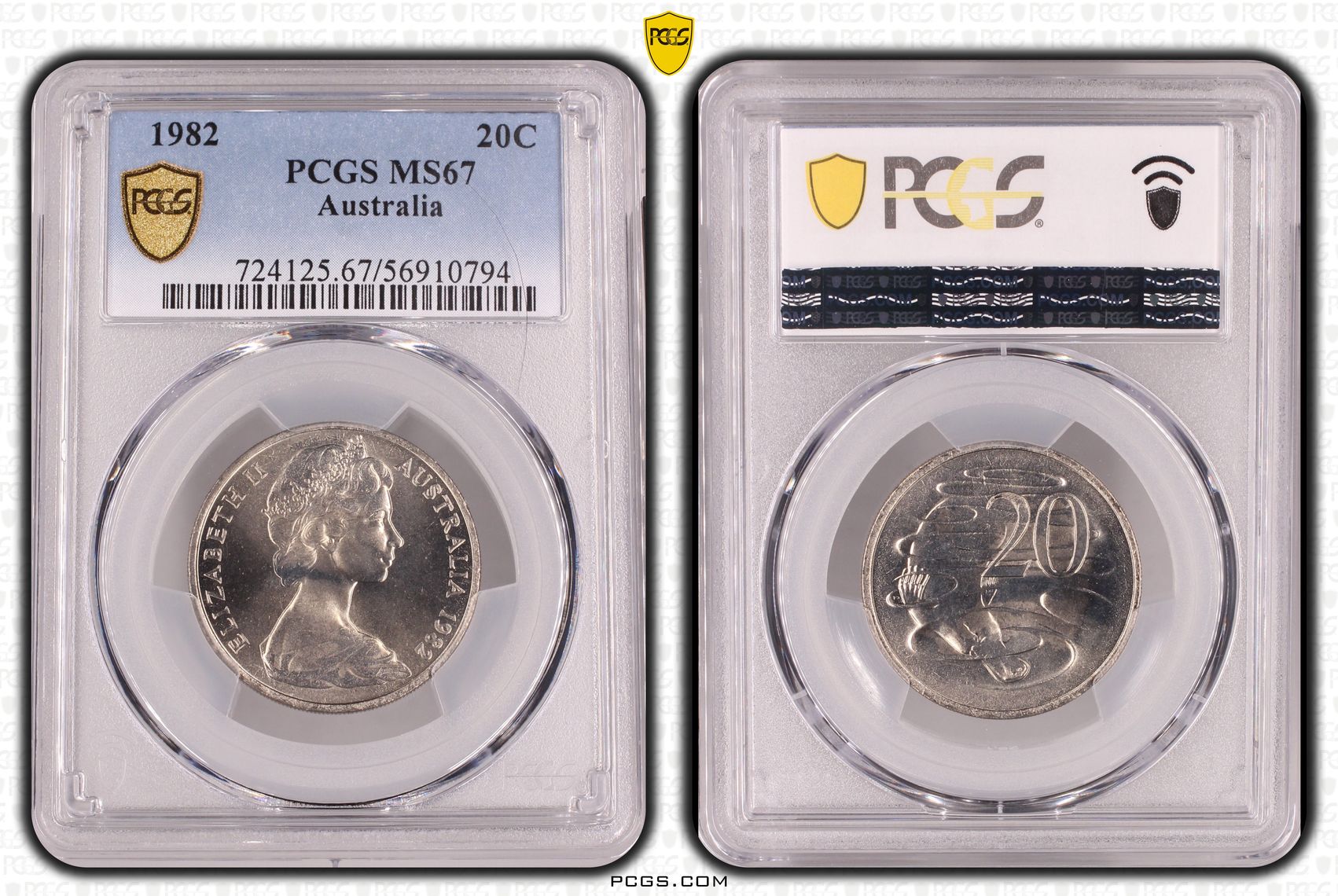 Twenty Cent, 1982, PCGS MS67