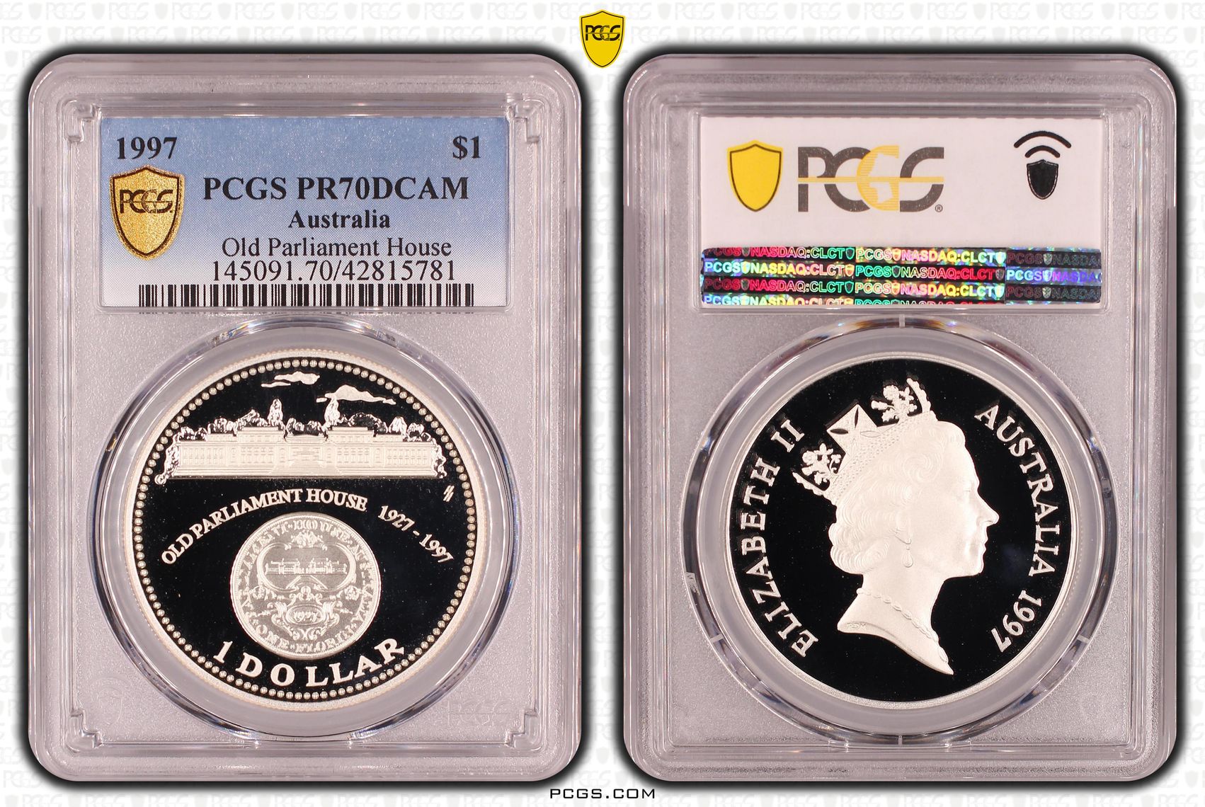 Elizabeth II, Silver, Old Parliament House, One Dollar, PR70DCAM , 1997 PCGS POP - 20/0