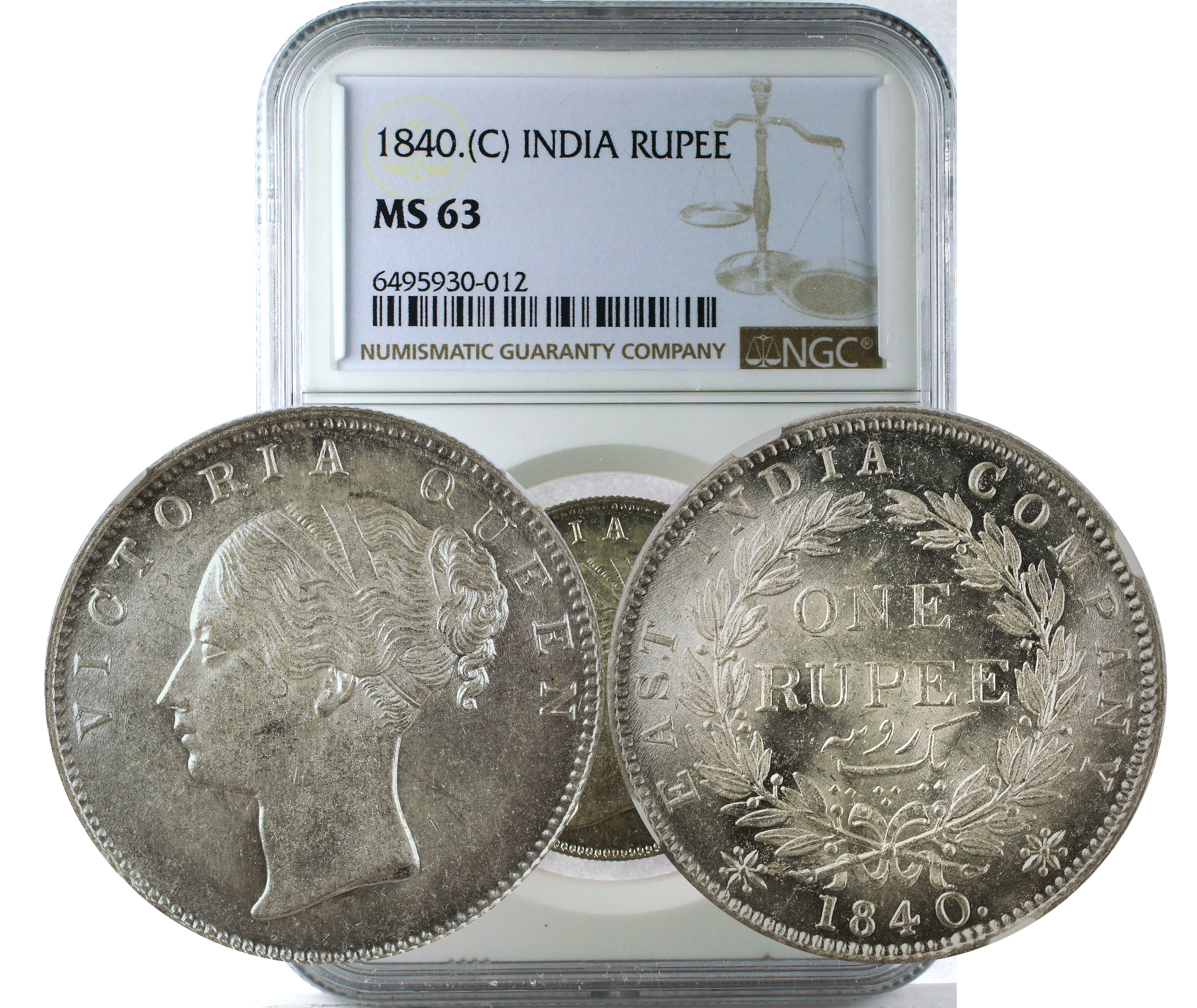 1840.(C) INDIA RUPEE MS 63
