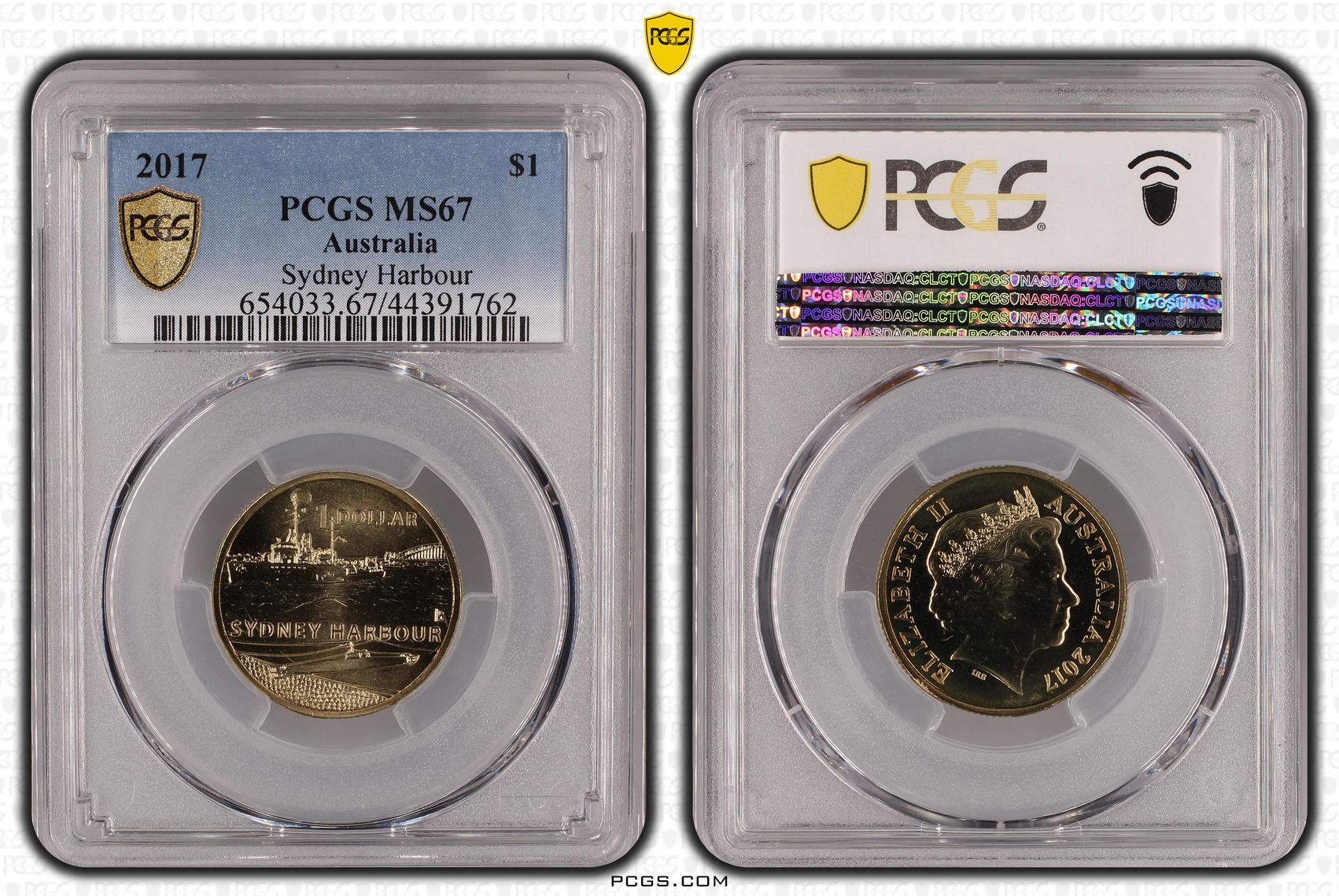 2017 Australia One Dollar, $1 Sydney Harbour PCGS - MS67 -762
