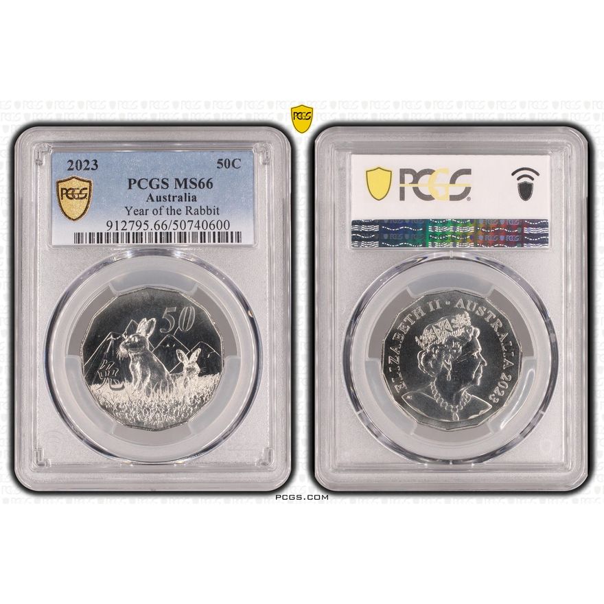 Year of the Rabbit, Fifty Cent, 2023, PCGS MS66