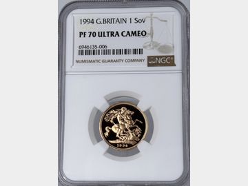 1994 ELIZABETH II PROOF GOLD SOVEREIGN PF70 UCAM TOP POP!