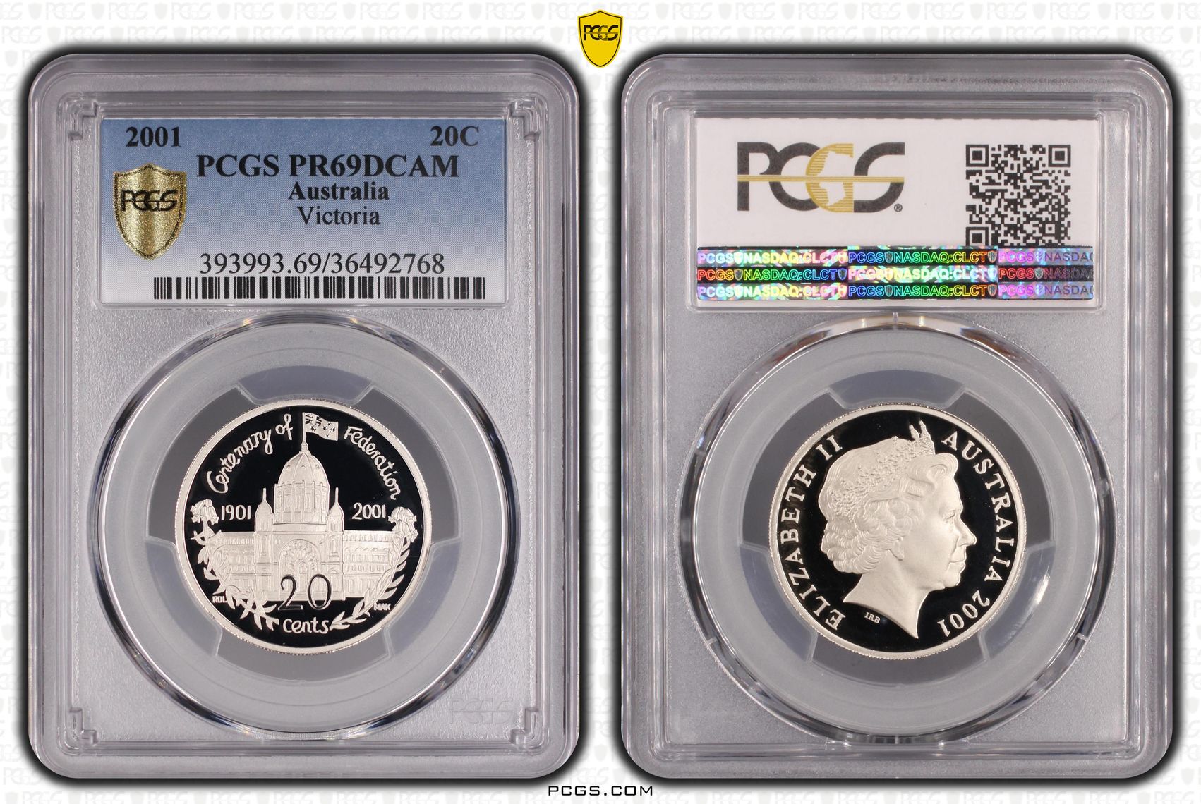 2001 Australia Twenty Cent, 20c Victoria PCGS - PR69DCAM -768