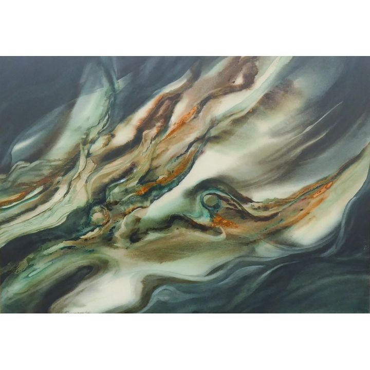 R.E. Dugan ''Earth Spirit'' 1976 Watercolor on Paper Framed 28''x36''