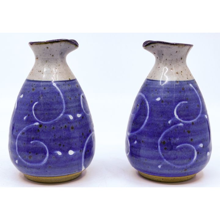 Pair Japanese Sake Bottles 5"