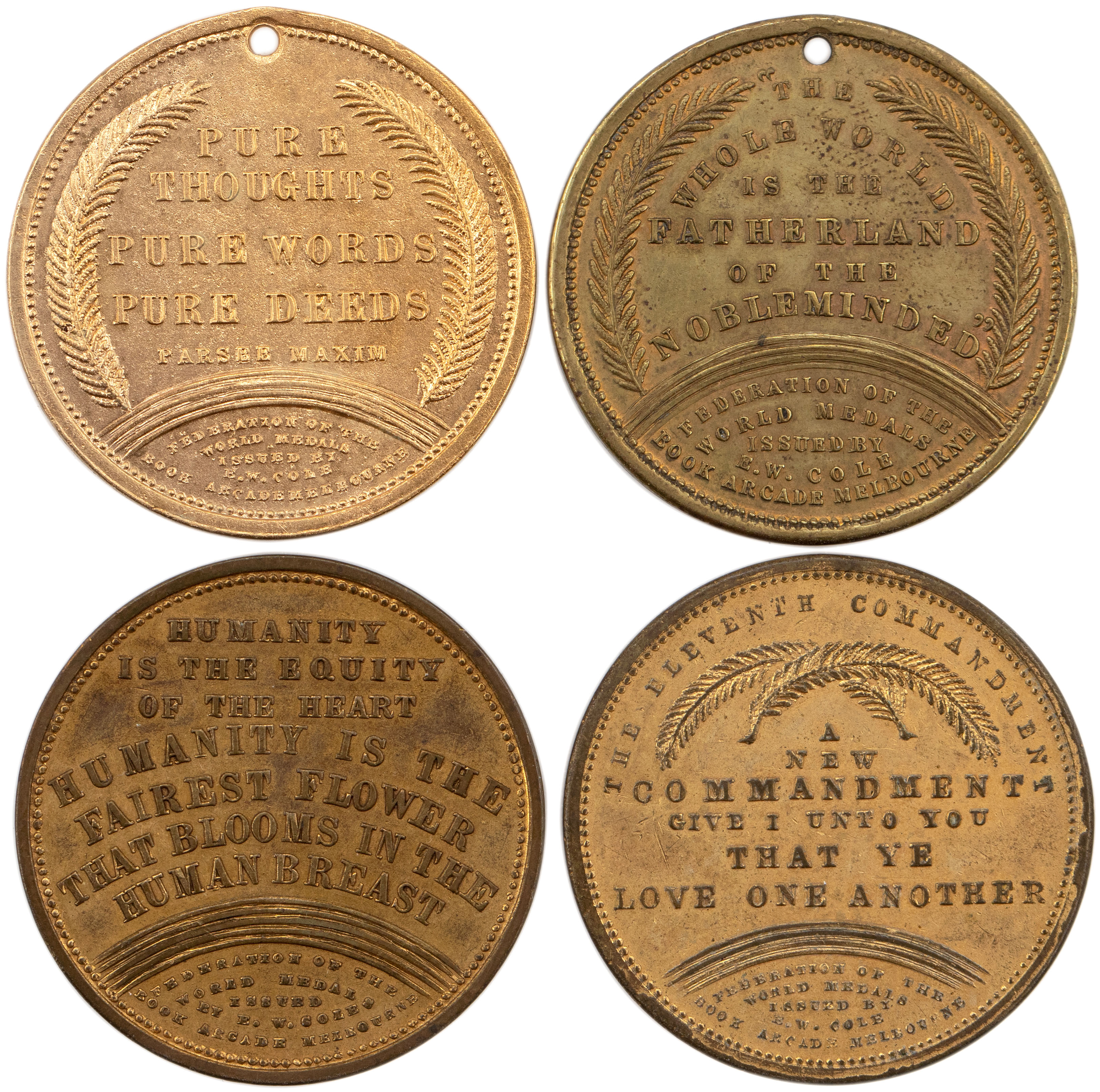 Cole's Arcade, Melbourne, Vic., Advertising Token, 1879 - 1918, EF - aUNC