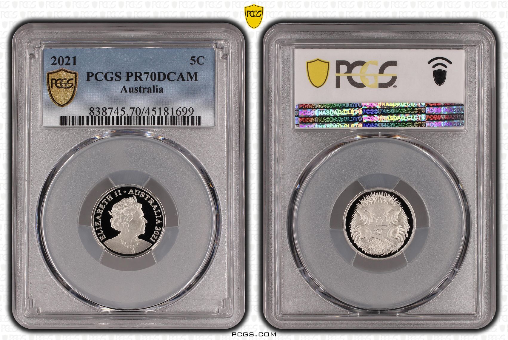 2021 Australia Five Cent, 5c PCGS - PR70DCAM POP 108/0 -699