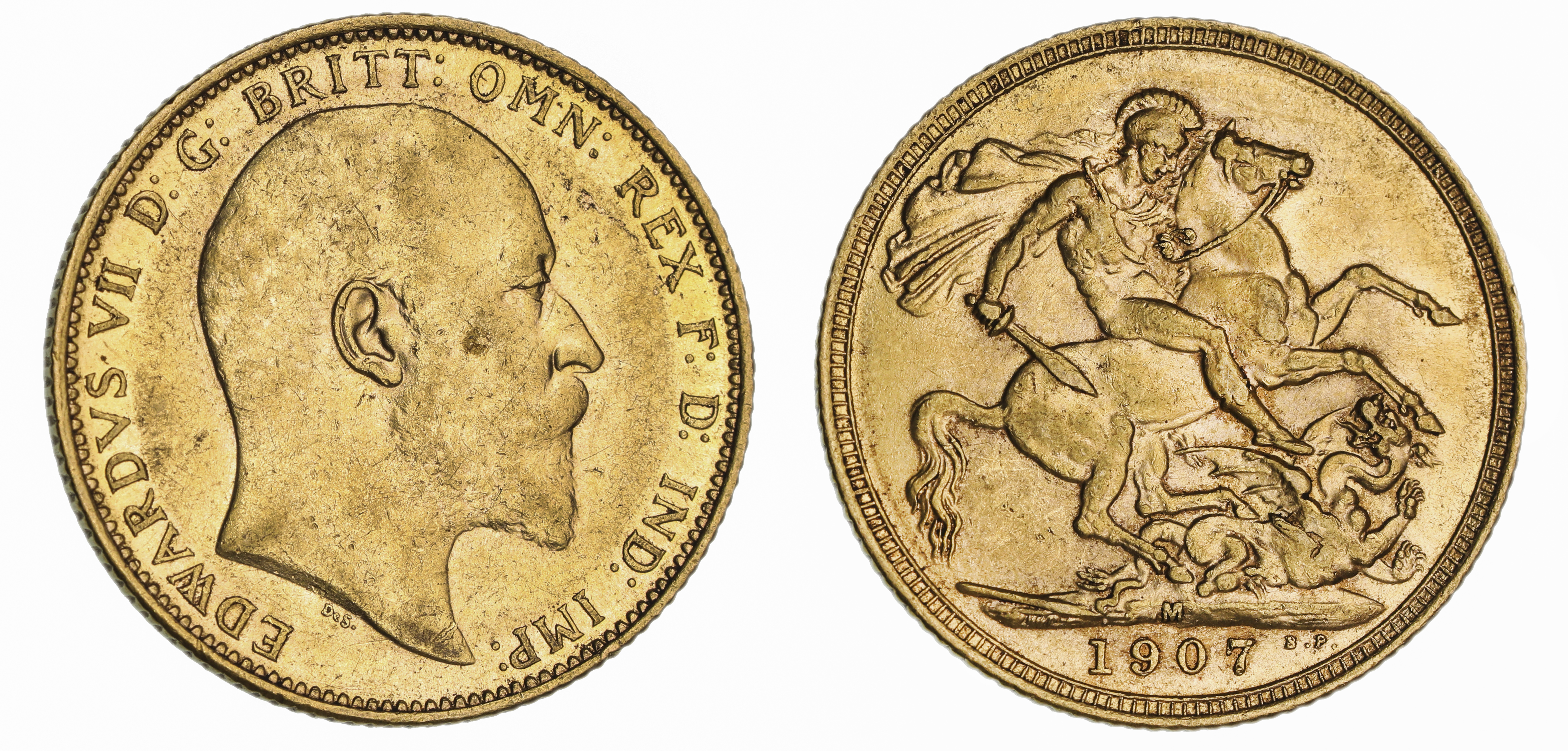 Edward VII, St. George Reverse - Melbourne Mint, Sovereign, 1907, EF