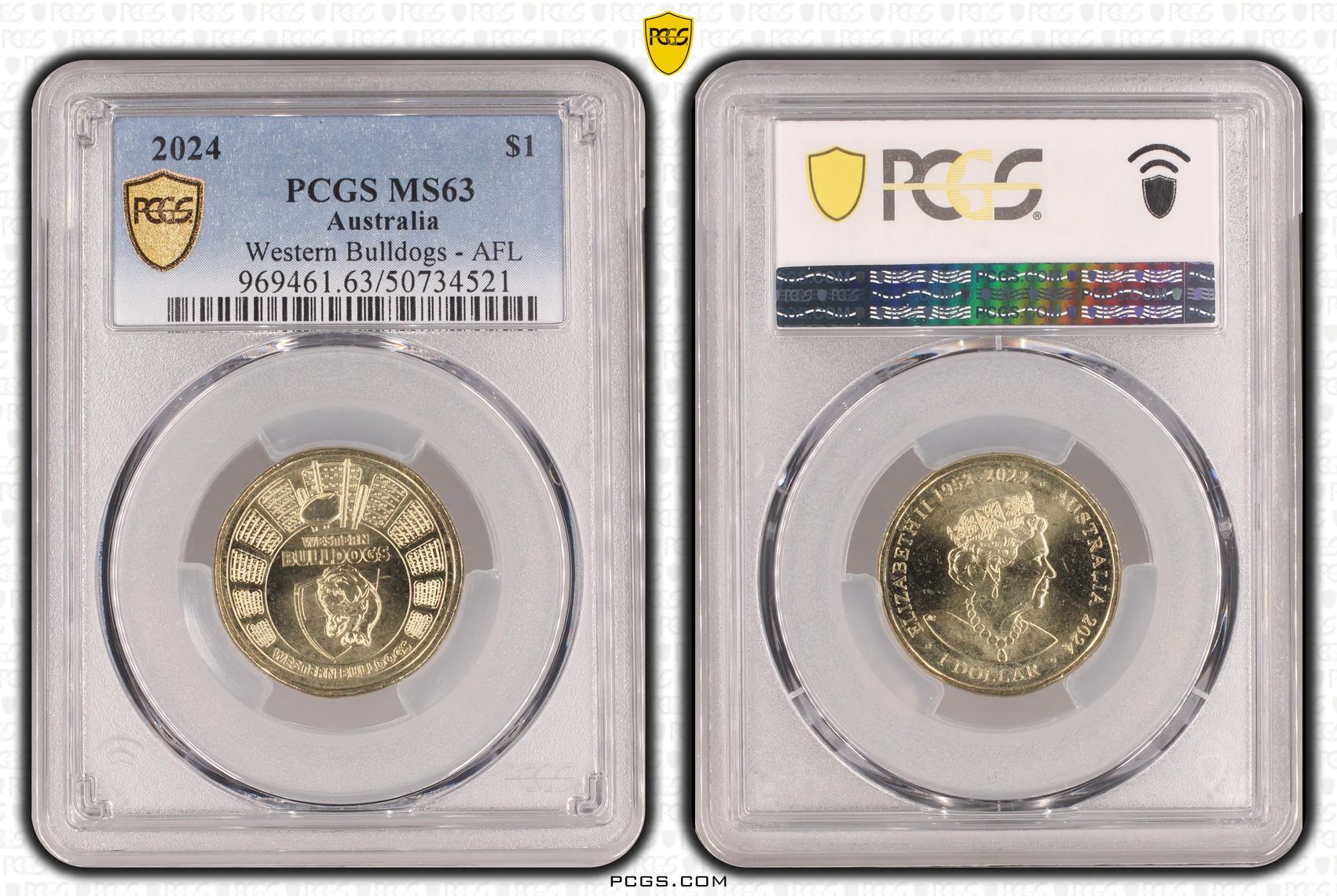 Western Bulldogs - AFL , One Dollar, 2024, PCGS MS63