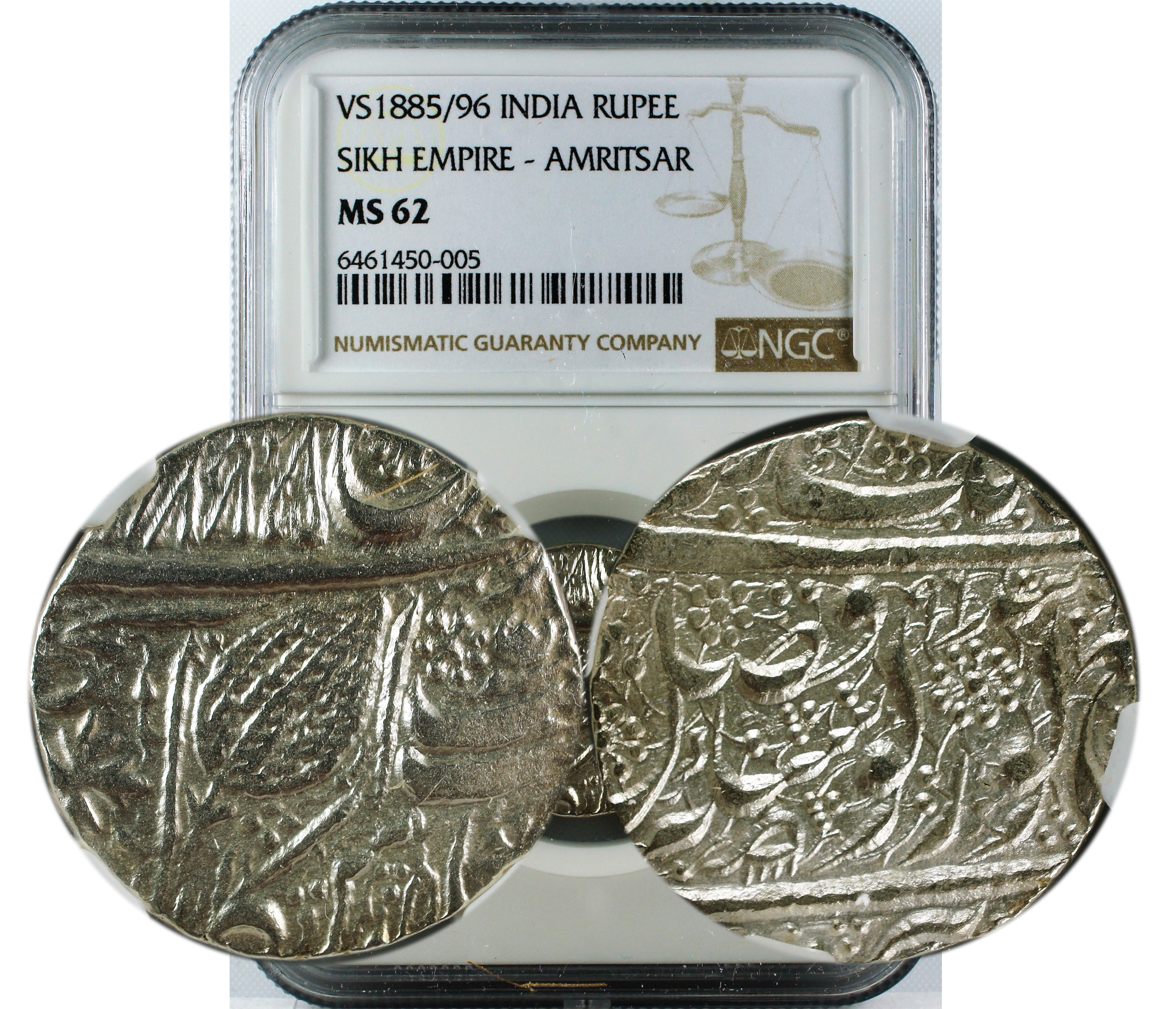 VS 1885/96 INDIA RUPEE SIKH EMPIRE-AMRITSAR MS62