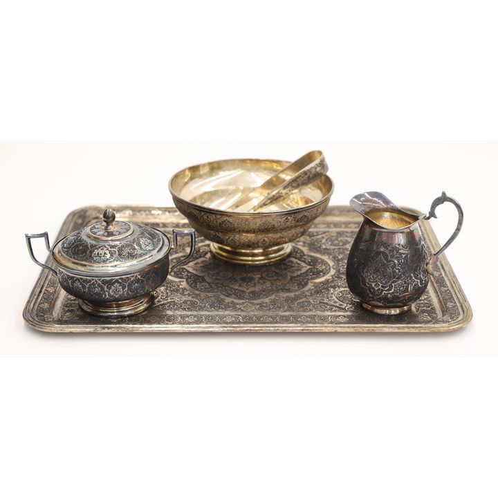 5pc Persian Vartan 84 Silver Serving Pieces