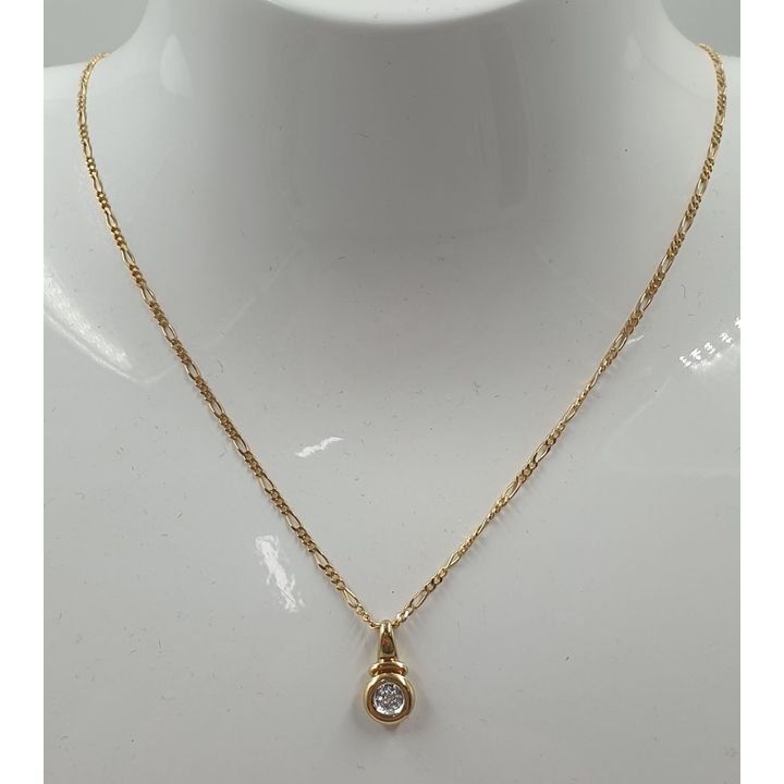 9ct Y/G Necklace & Diamond Pendant