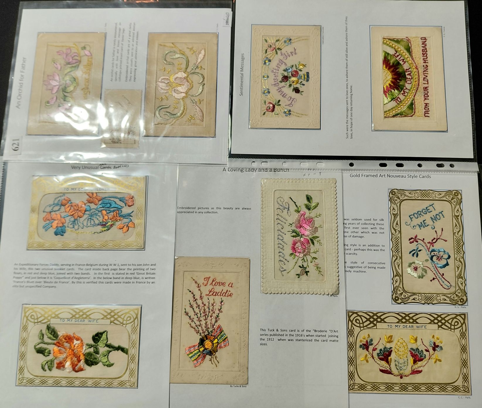 621 · SILK POSTCARDS - PERSONAL GREETINGS