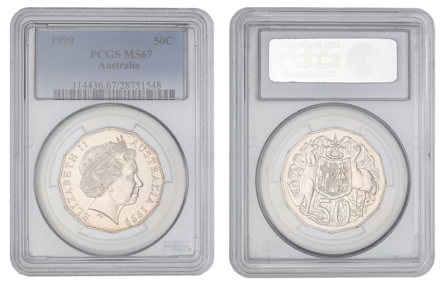 Elizabeth II, Fifty Cent, 1999, PCGS MS67