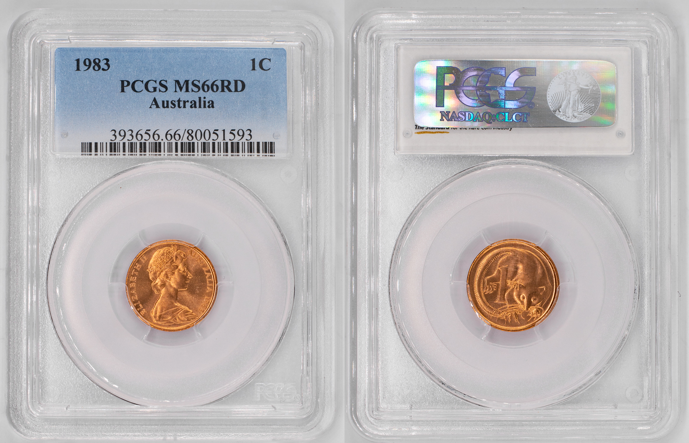 Elizabeth II, One Cent, 1983, PCGS MS66RD
