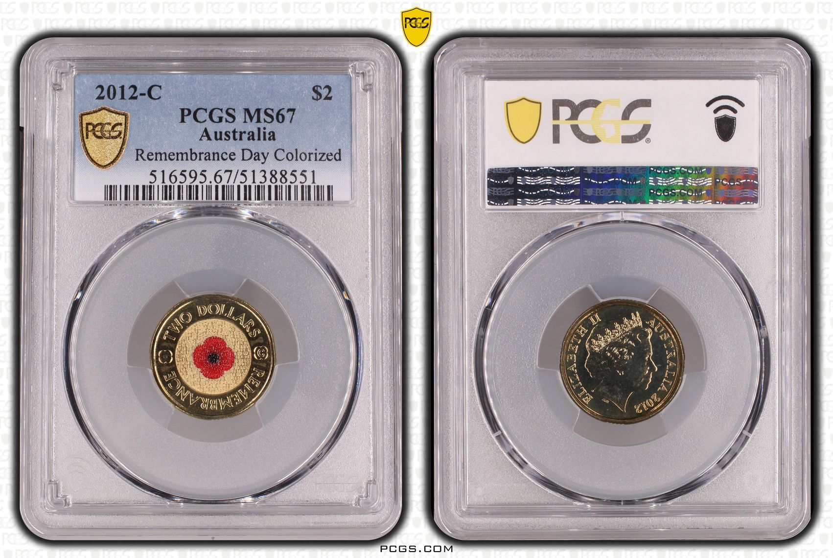 Remembrance Day Colorized, Two Dollar, 2012-C, PCGS MS67