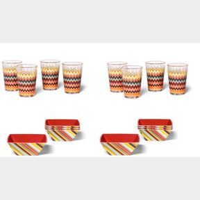 8X TARGET MISSONI GLASSEs & 8x MISSONI TARGET BOWLS