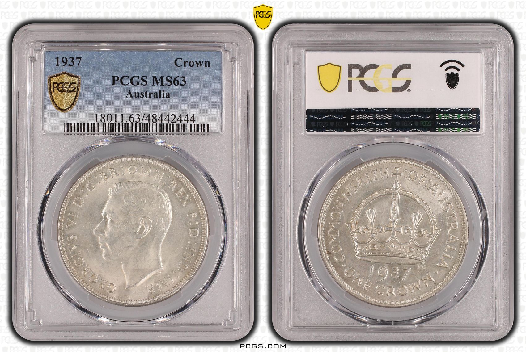George VI, Crown, 1937, PCGS MS63