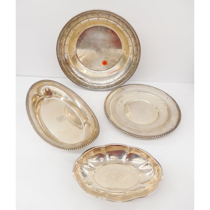 4pc Sterling Bowls and Oval Trays- 955g