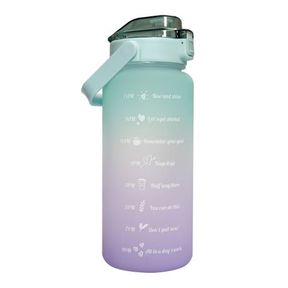 2L Water Bottle with Motivational Time Markers Mint Green |