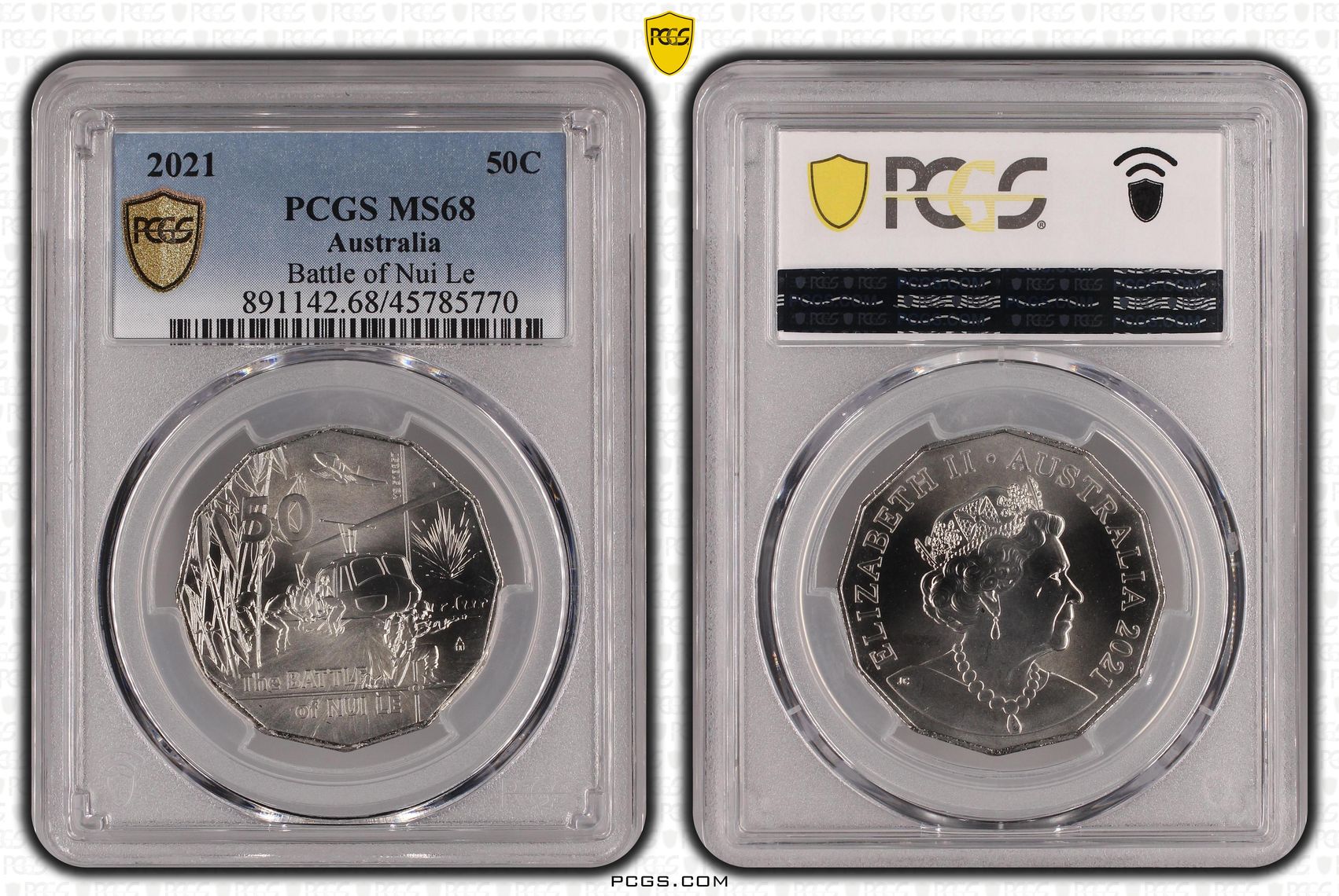 Battle of Nui Le , Fifty Cent, 2021, PCGS MS68