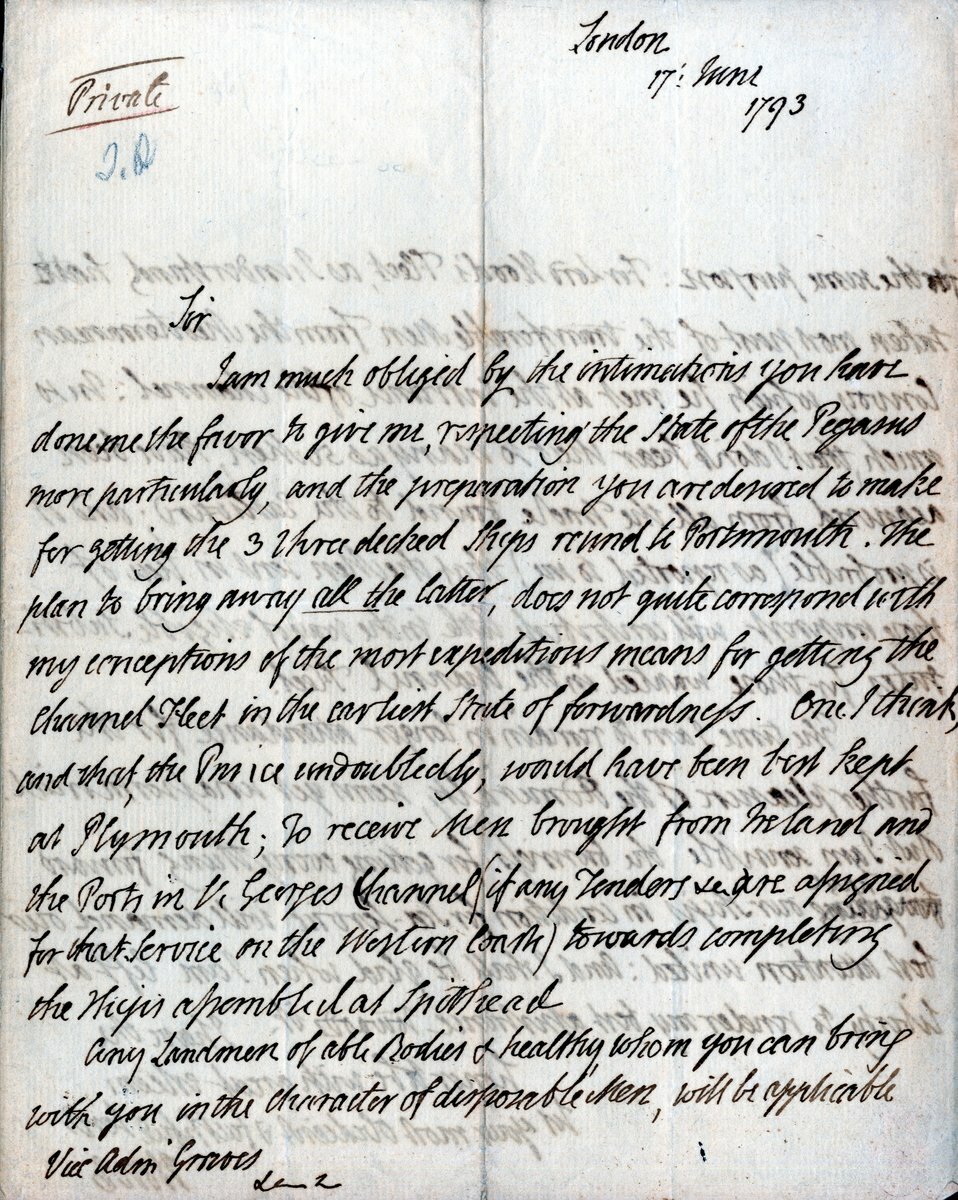 Autograph letter to Vice-Admiral Groves, discussing preparations to ...