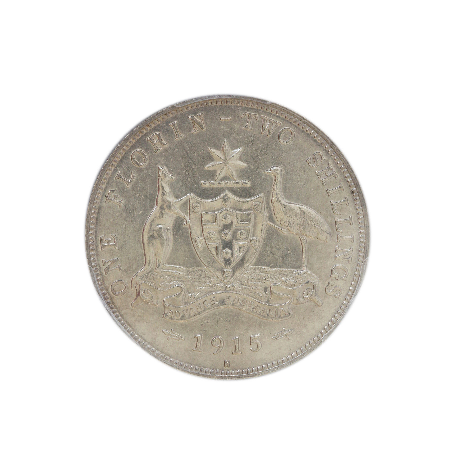 George V, Florin, 1915-H, UNC