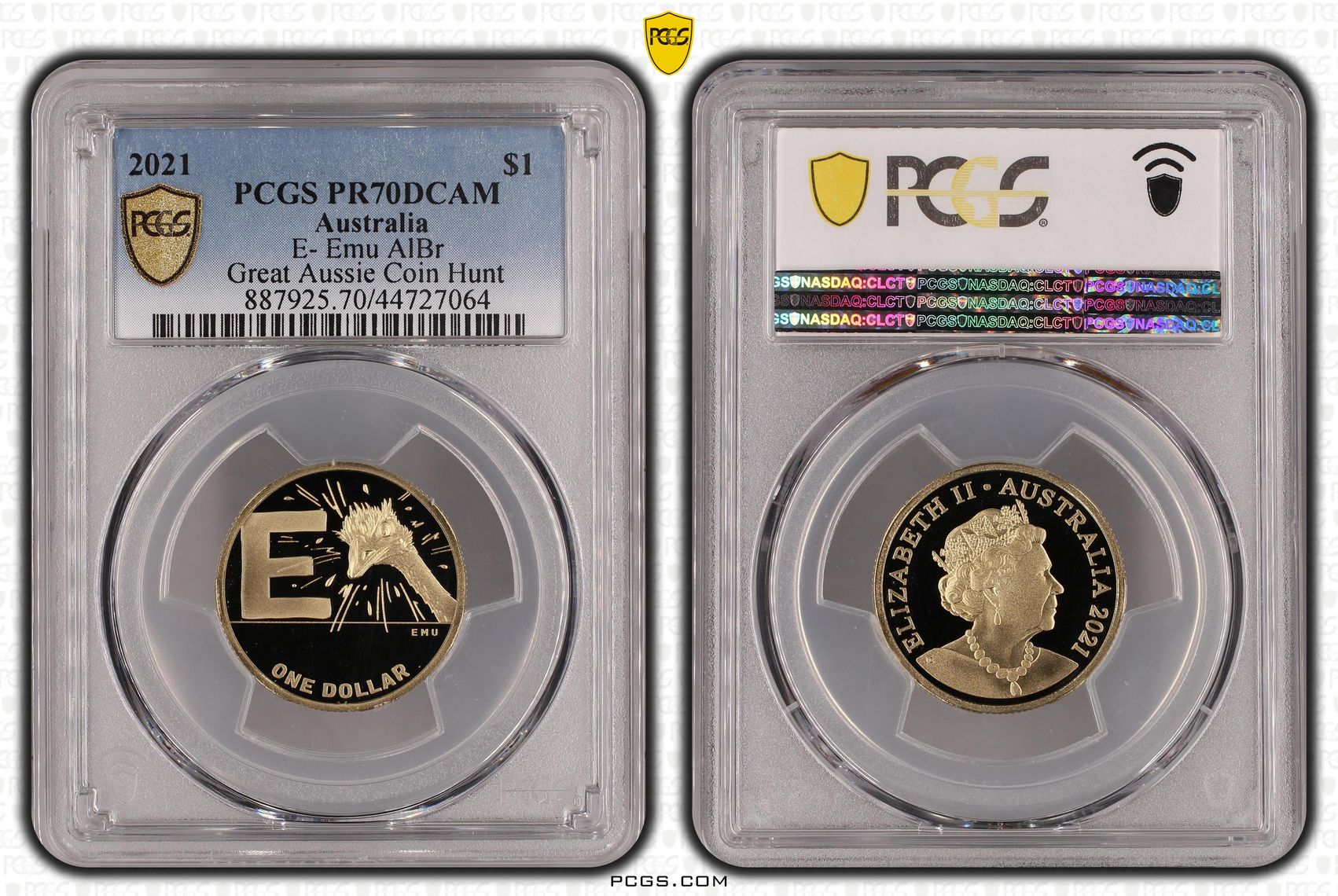 2021 Australia One Dollar, $1 E- Emu AlBr PCGS - PR70DCAM POP 17/0 -064