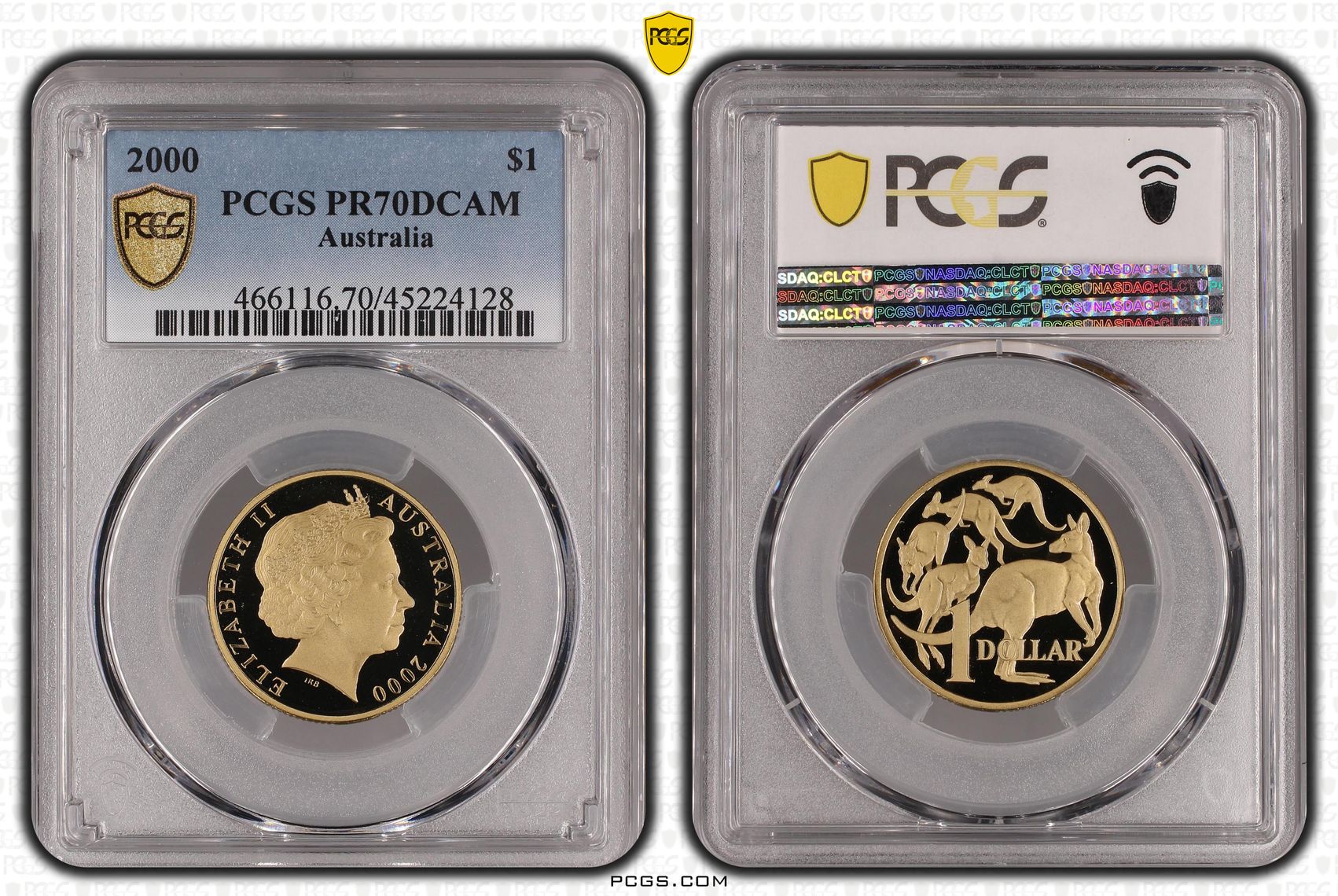 2000 Australia One Dollar, $1 Proof PCGS - PR70DCAM POP 31/0 -128