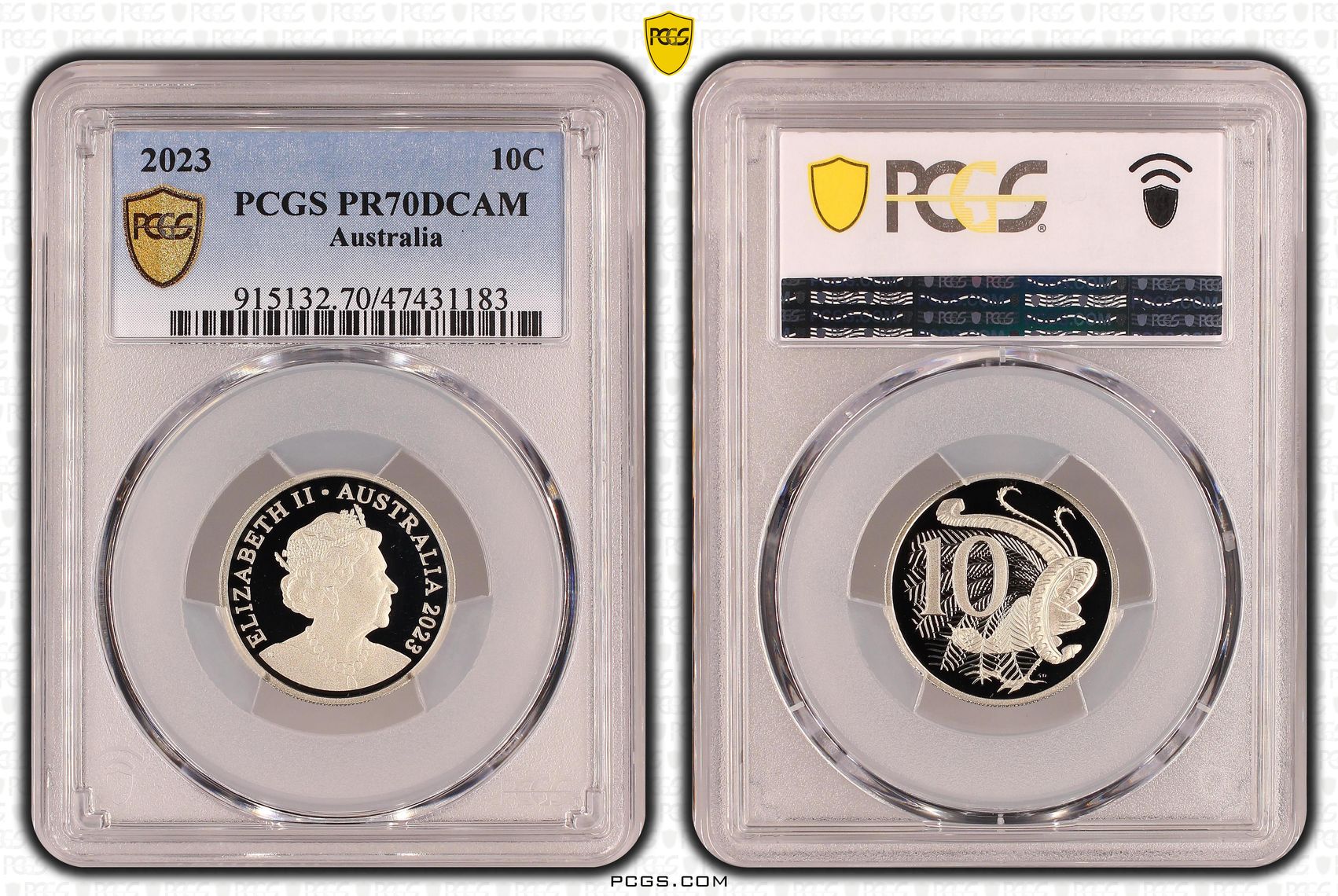 Elizabeth II, Ten Cent, 2023, PCGS PR70DCAM