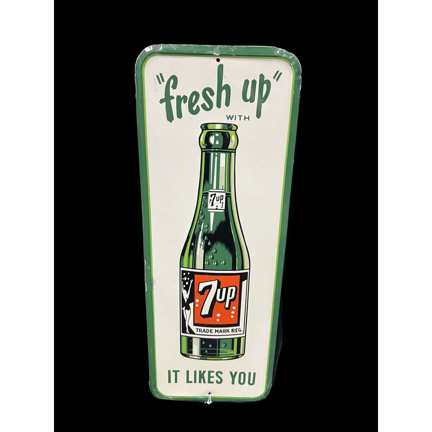 Fresh Up With 7Up It Likes You Tin Metal Soda Sign