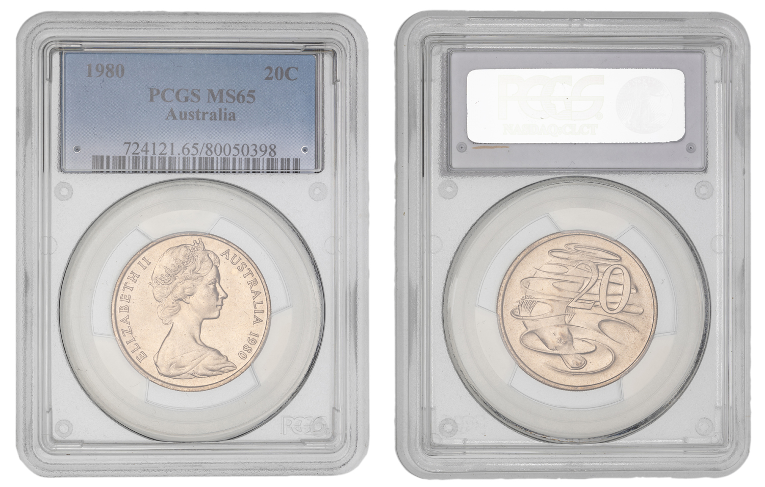 Elizabeth II, Twenty Cent, 1980, PCGS MS65