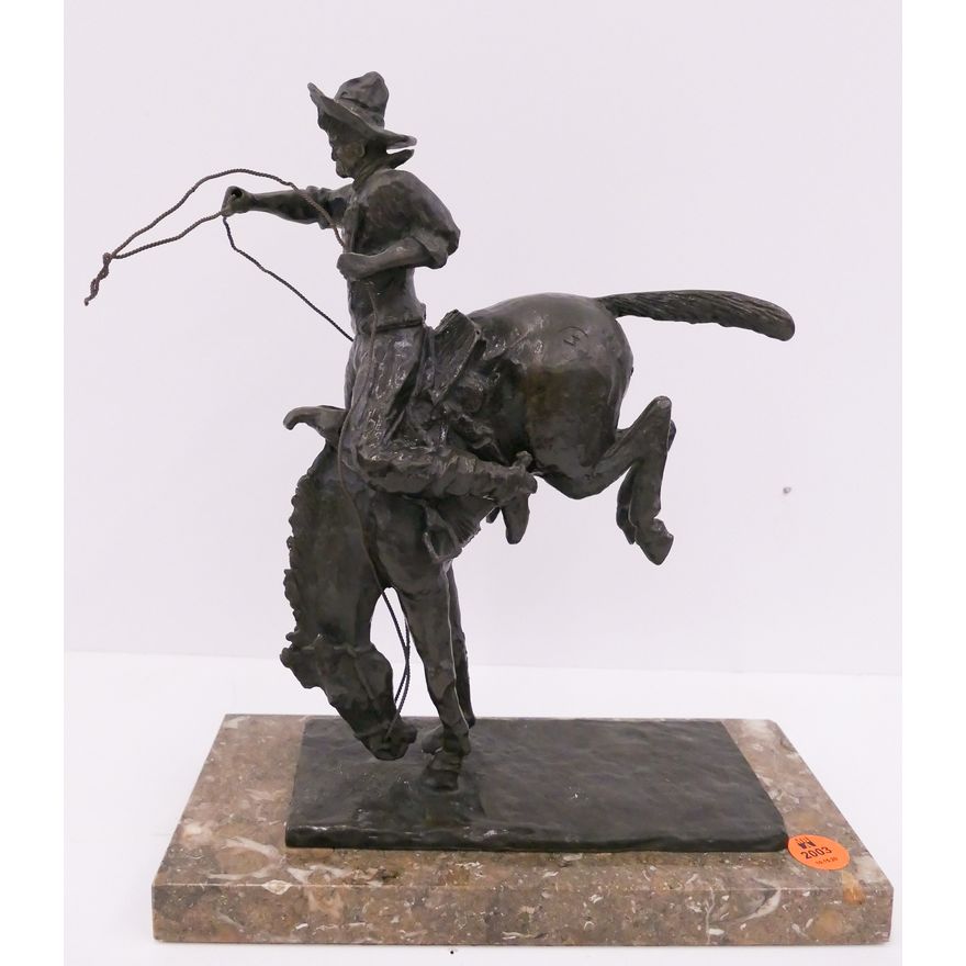 Pete Millar Bronco Buster Small Bronze Sculpture- 11x10''