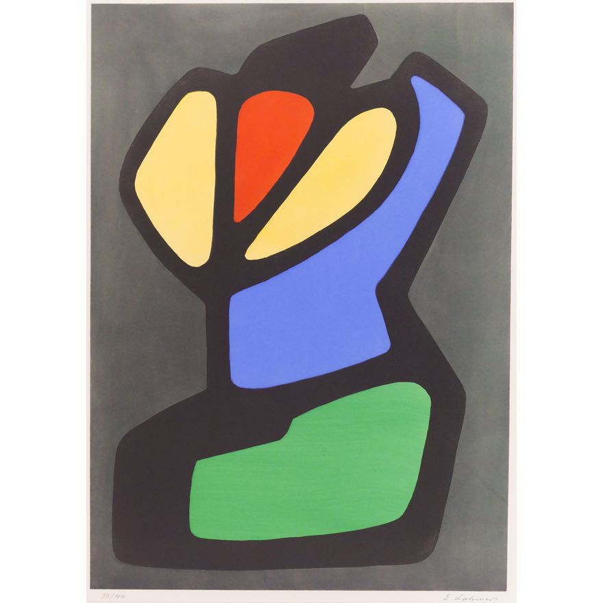 Emile Lahner ''Untitled Form'' Color Lithograph