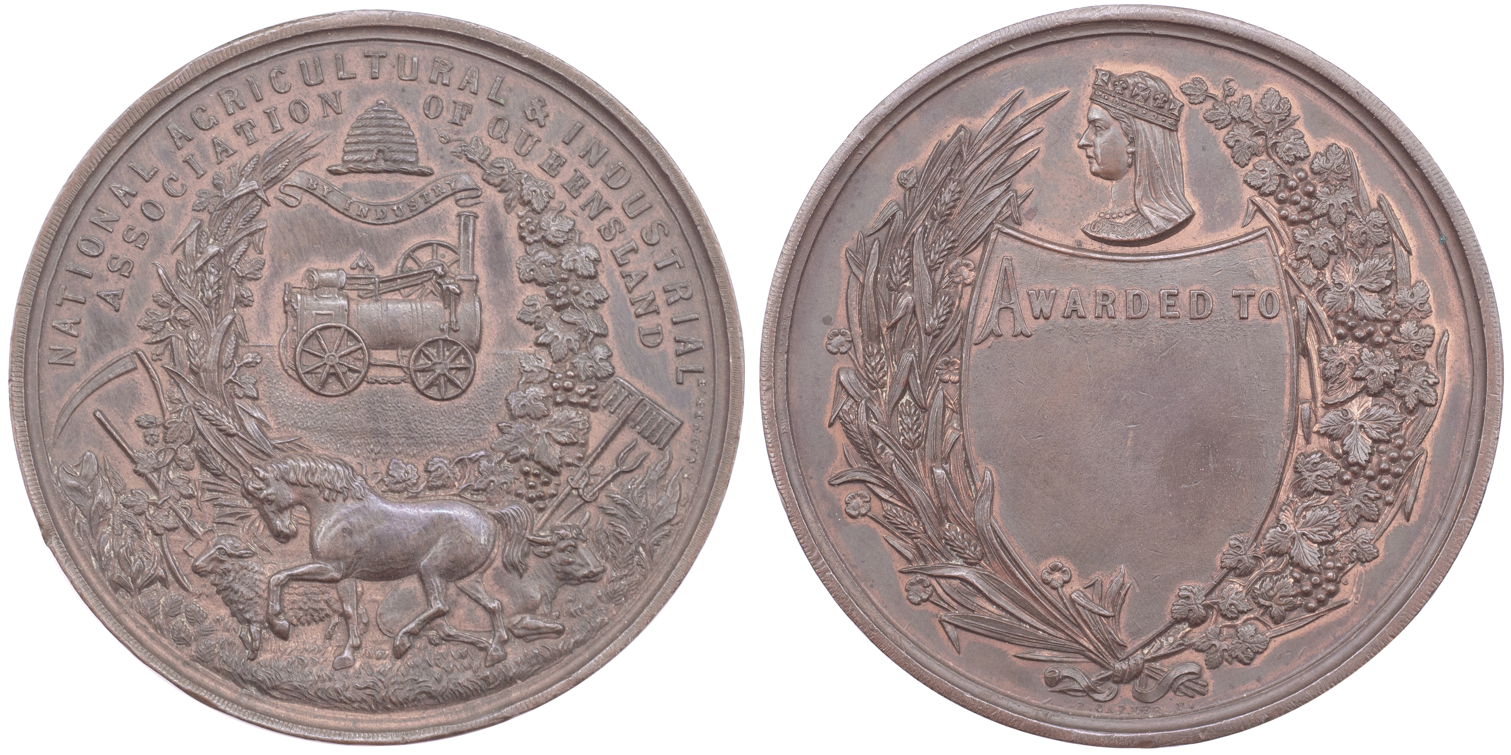 426 · Queensland Agricultural Show Medal, 1878, aEF