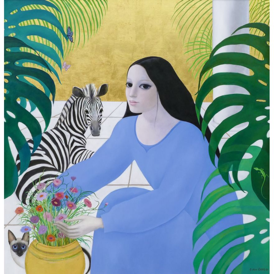 Margaret Keane ''Garden of Delight'' 1985 Oil