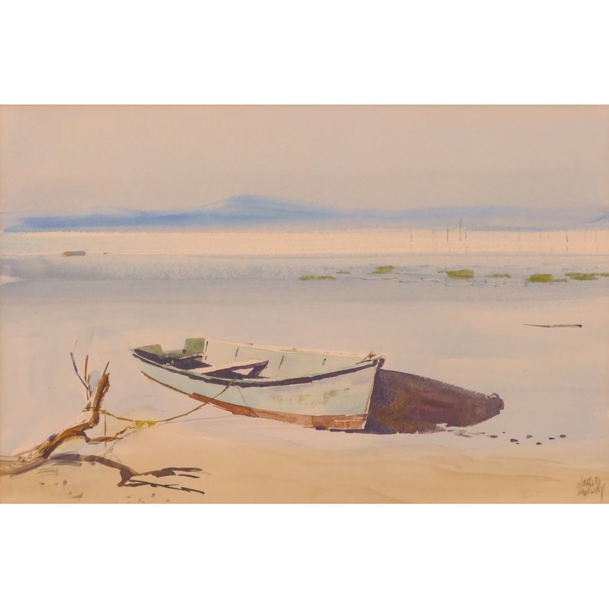 Charles Mulvey 'Ancients' Seascape Watercolor Framed- 18x22''