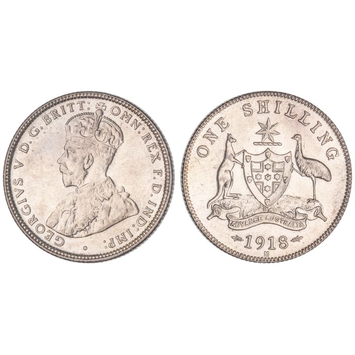 George V, Shilling, 1918-M, UNC