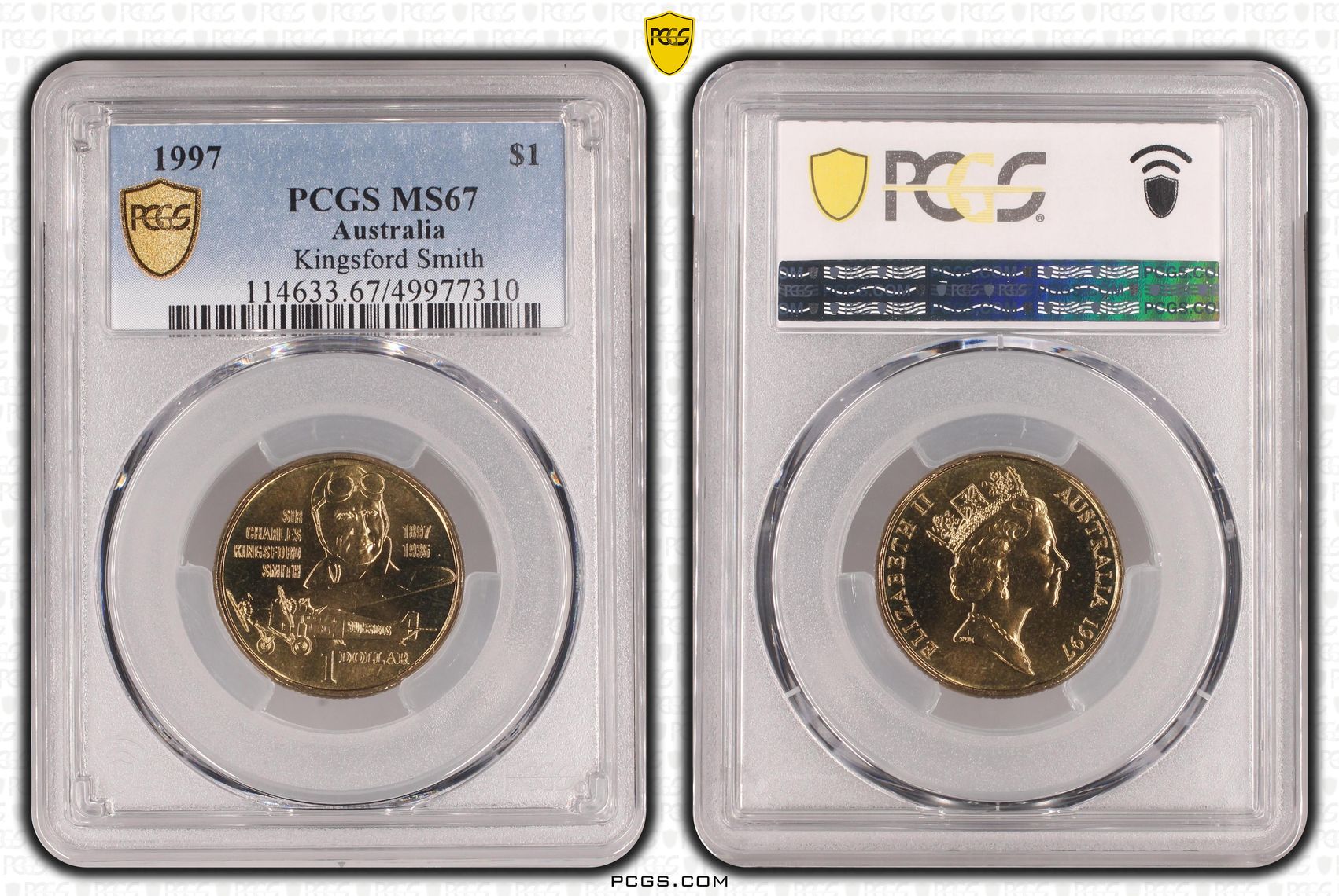 Kingsford Smith , One Dollar, 1997, PCGS MS67