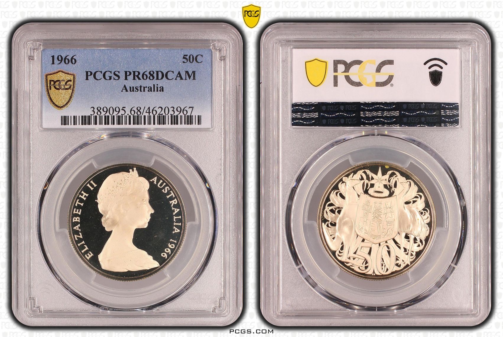 Elizabeth II, Fifty Cent, 1966, PCGS PR68DCAM