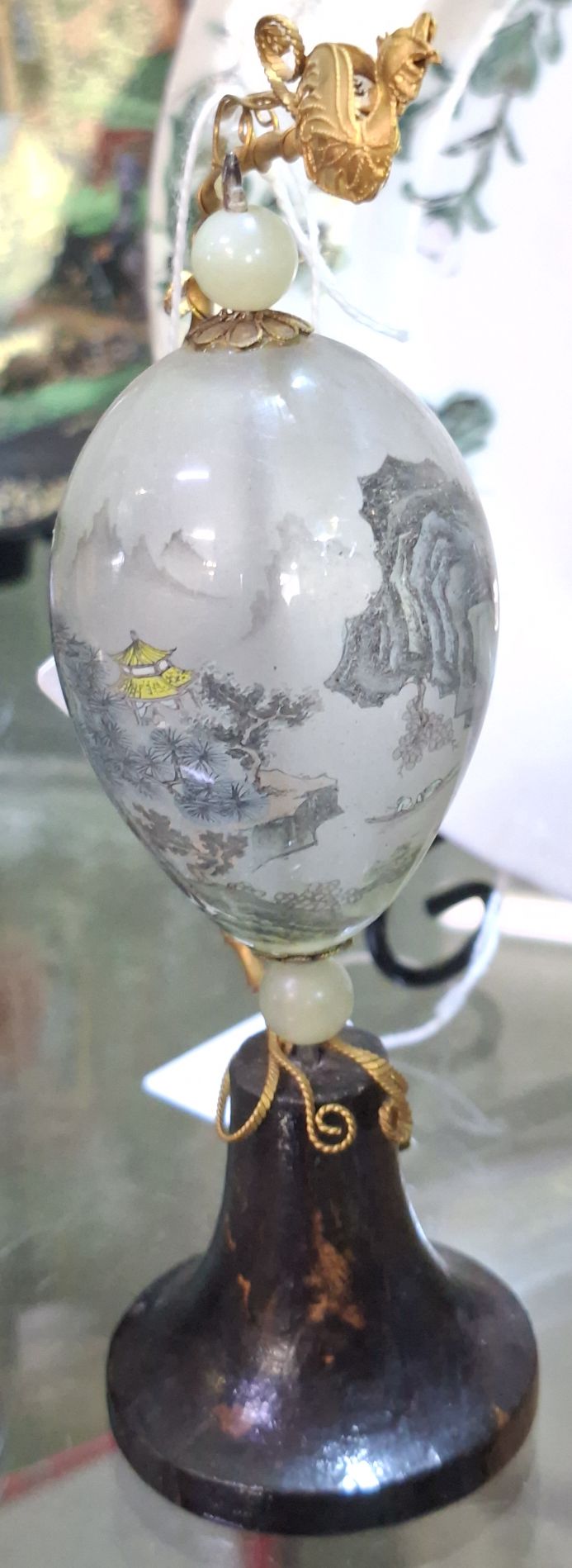 Chinese Egg On Stand Ornament