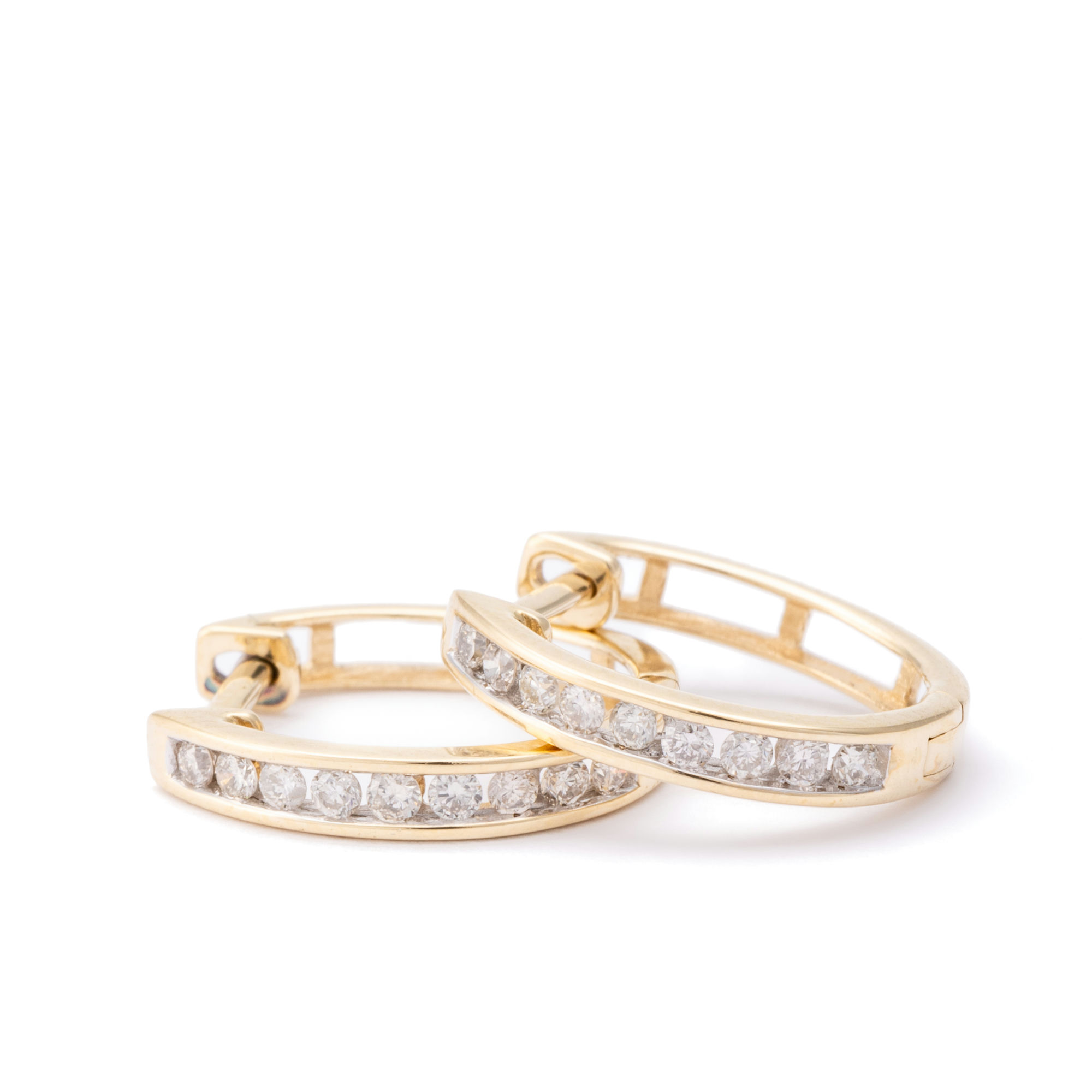 Diamond Huggie Earrings 9ct Gold,
