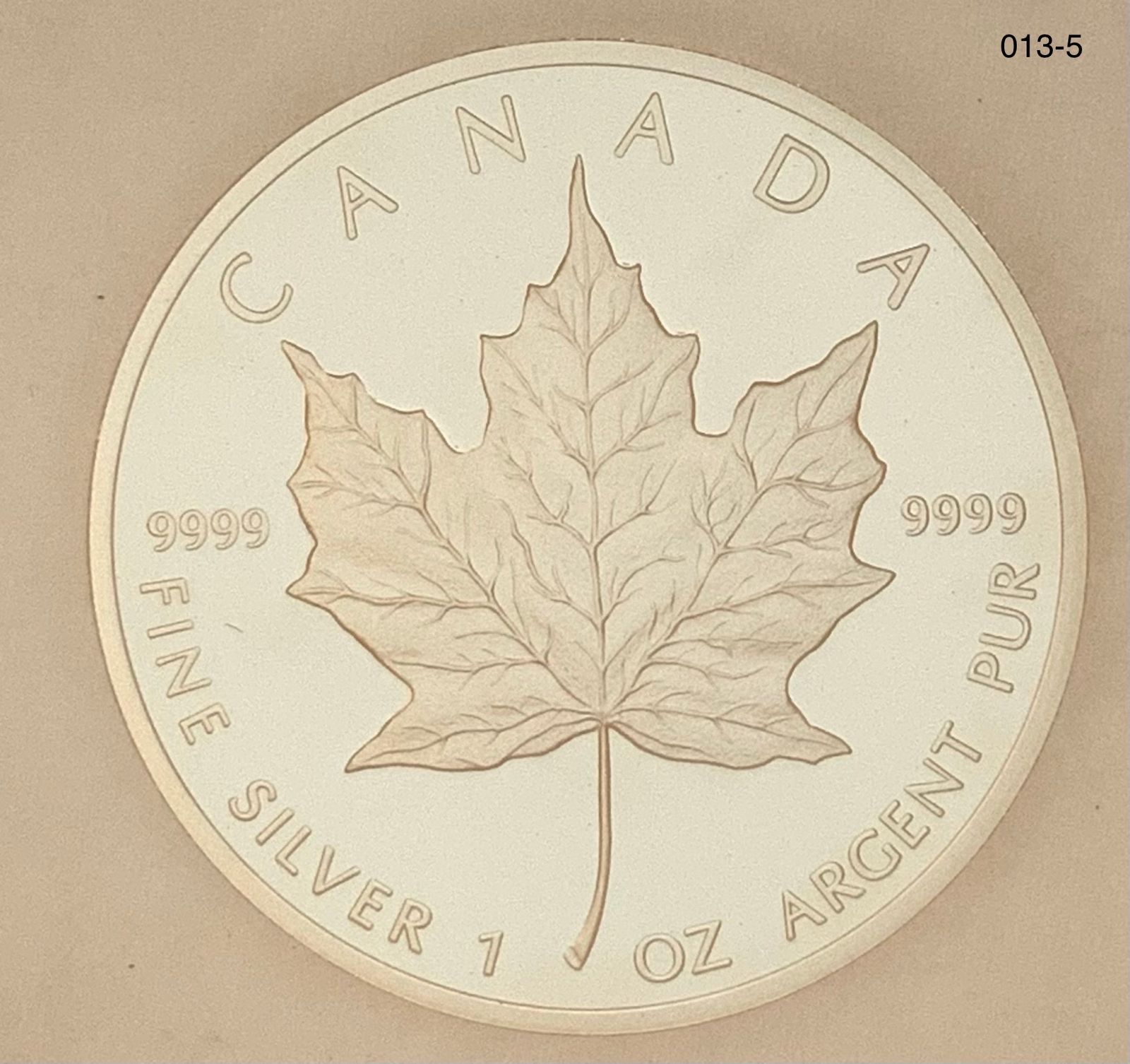 カナダ-Canada. プルーフ. メイプルリーフ発行10周年記念 5ドル